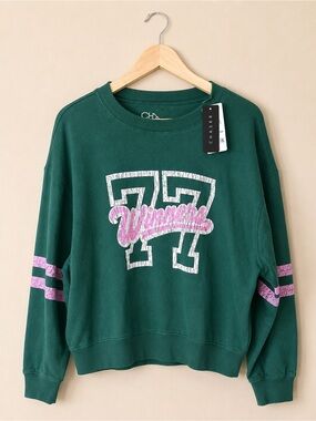 Chaser Women's '77 Winners' Graphic Crewneck Sweatshirt in Blue Grass
